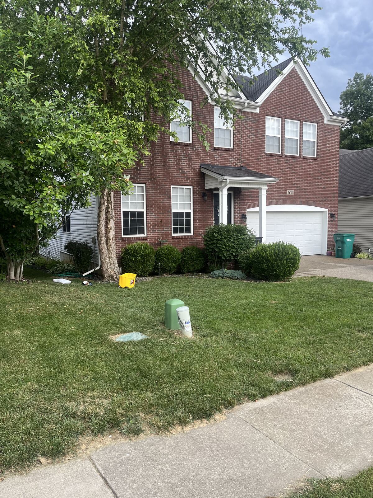 Brick home exterior after cleaning